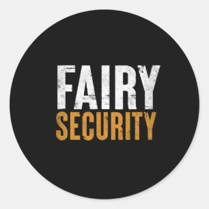 Roligt Parents Lazy Easy Costume Fairy Security Ha Runt Klistermärke