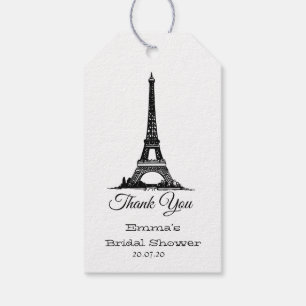 Roligt Paris illustration Tack Gift Märkres Presentetikett