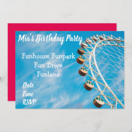 Roligt Park Amusement Park tonage Party Inbjudningar