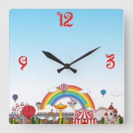 Roligt Park Fyrkantig Klocka