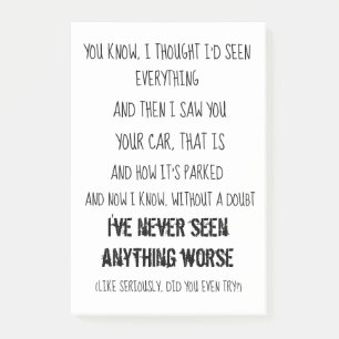 Roligt parkera postar det noterar post-it block