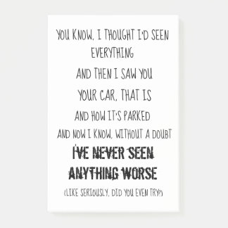 Roligt parkera postar det noterar post-it block