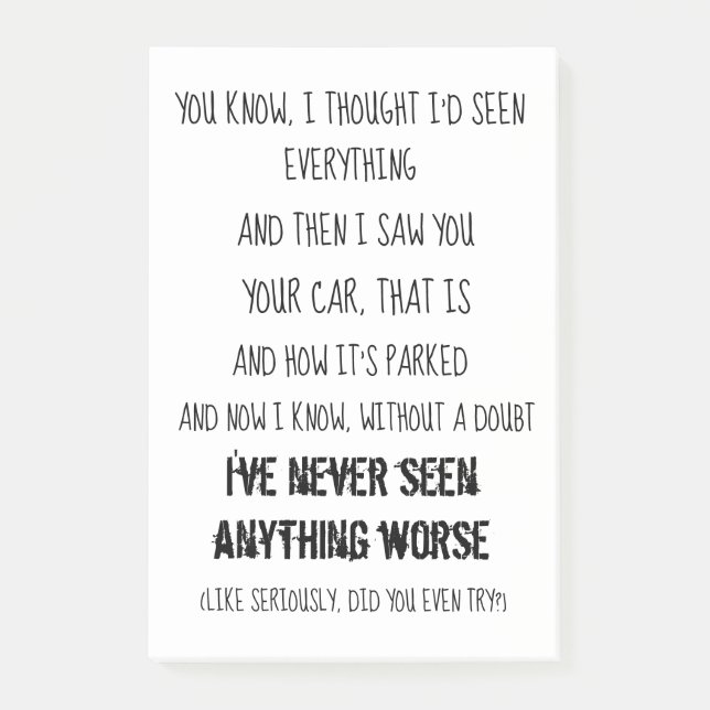 Roligt parkera postar det noterar post-it block (Framsida)