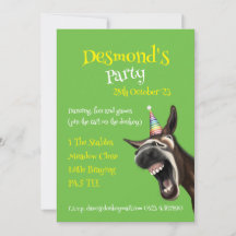 Roligt Party-inbjudan, skriker Donkey!