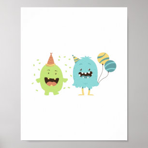 Roligt Party Monster Poster