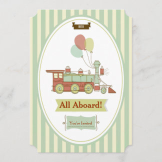 Roligt Party Tåg 10:e födelsedagsinbjudan Inbjudningar