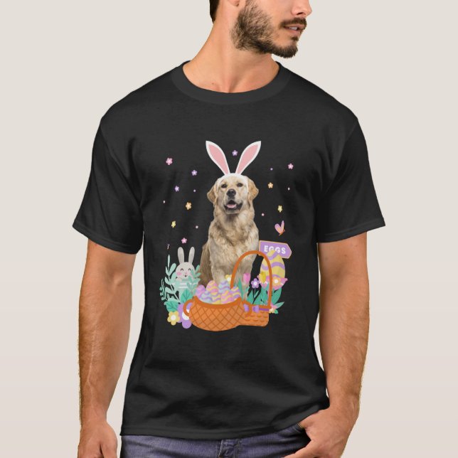 Roligt påsk gulden hämmare Ägg från hund jagar bas T Shirt (Framsida)
