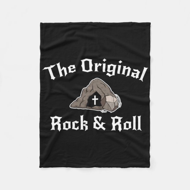 Roligt Påskgrav Christian Original Rock And Roll Fleecefilt (Framsidan)