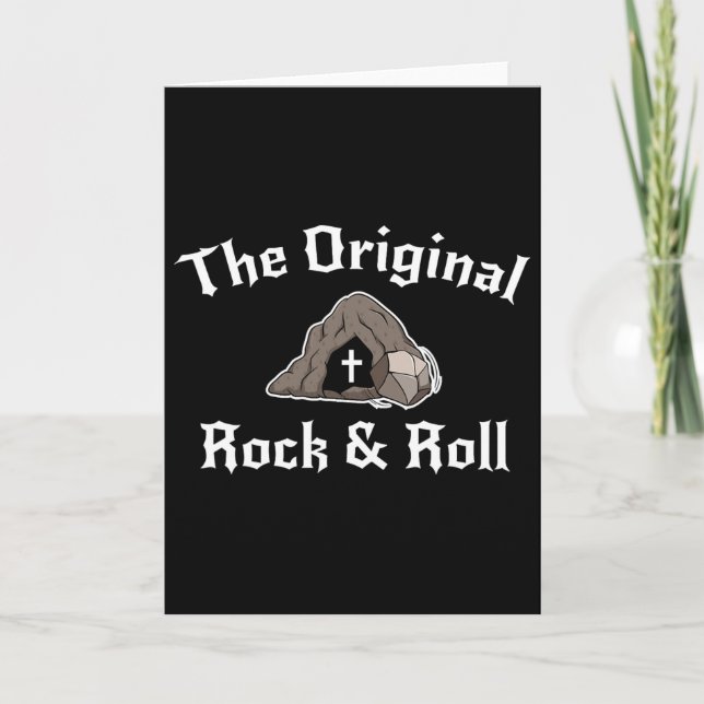 Roligt Påskgrav Christian Original Rock And Roll Kort (Framsida)