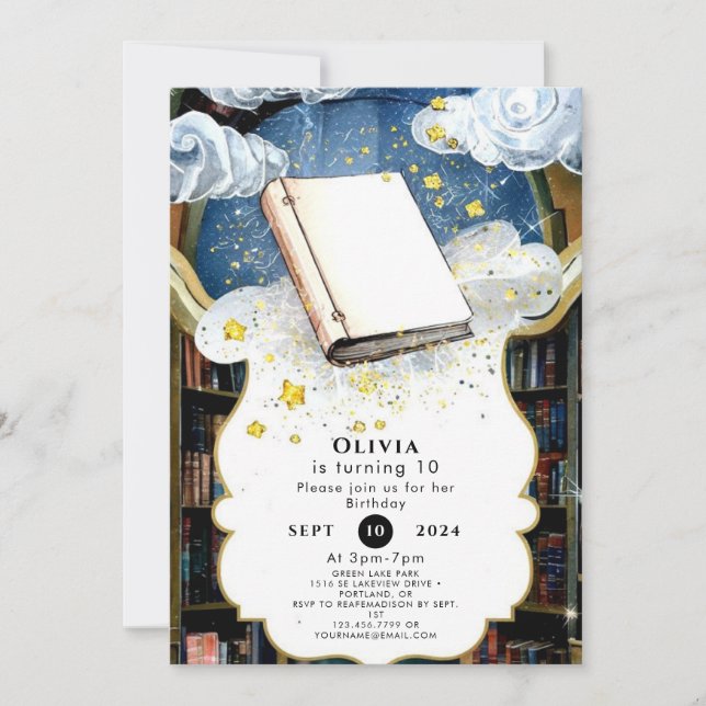 Roligt Pastel Anpassningsbar Storybook Birthday Inbjudningar (Framsida)