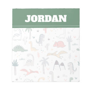 Roligt Pastel Dinosaur Scene Mönster Anteckningsblock
