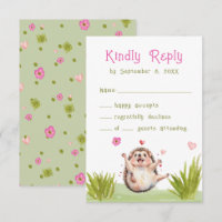 Roligt Pastel Hedgehog Garden Party Baby Shower OS