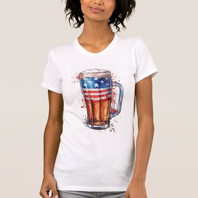 Roligt Patriotic Beer T-Shirt (Framsida)