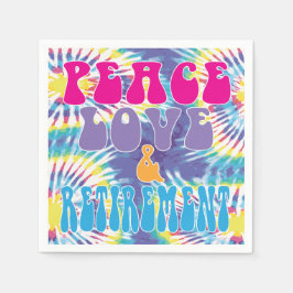 Roligt Peace Kärlek & Pension med Tie Dye Pappersservett
