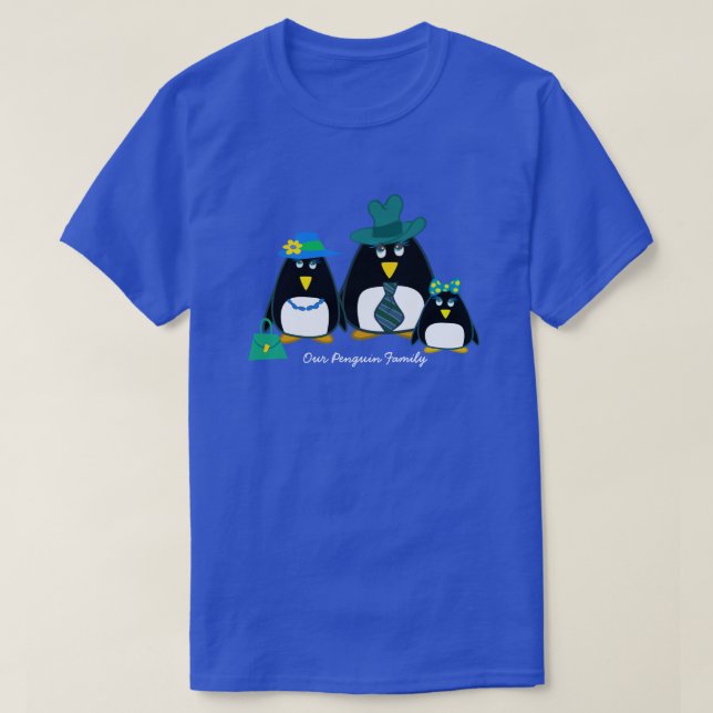 Roligt Penguin-familjen 3 jul T Shirt (Design framsida)