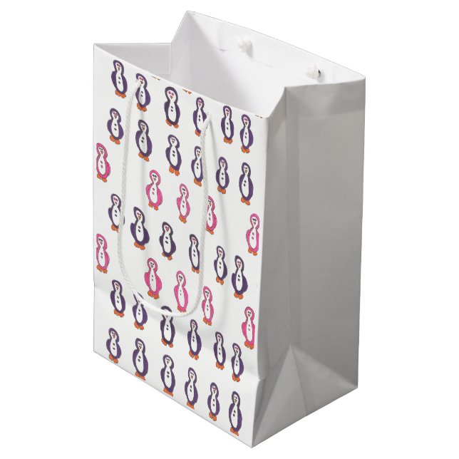 Roligt Penguin Gift Bag (Framsidan Vinklad)
