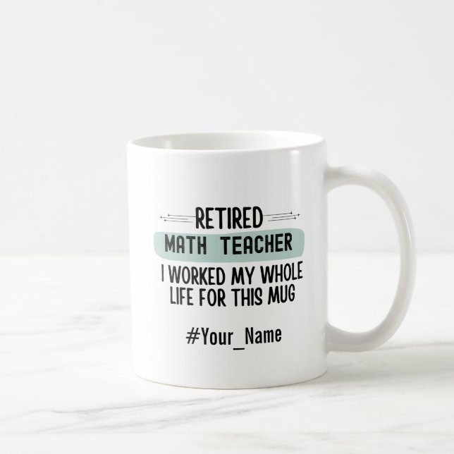 Roligt Pensionerad Matematiklärare Present vid Pen Kaffemugg (Höger)