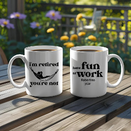 Roligt pensioneringsavskedsgeschenk för kollegor kaffemugg