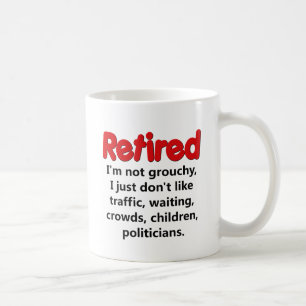 Roligt pensionordstäv kaffemugg
