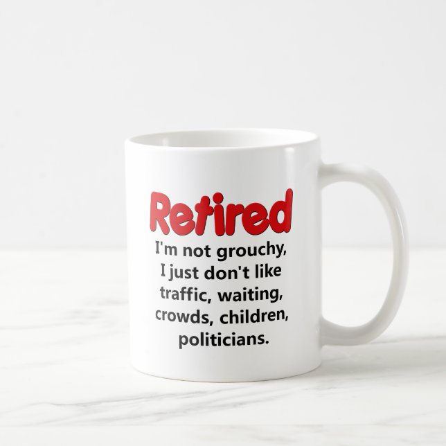 Roligt pensionordstäv kaffemugg (Höger)