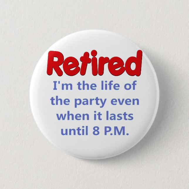 Roligt pensionordstäv knapp (Framsida)