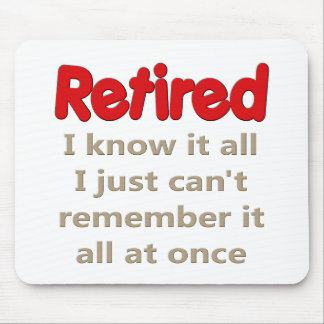 Roligt pensionordstäv musmatta