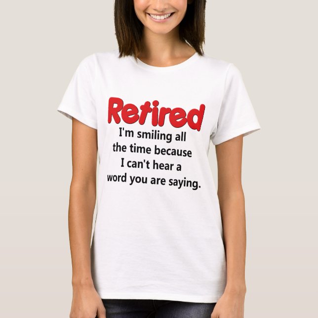 Roligt pensionordstäv tee shirt (Framsida)
