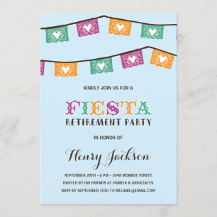 Roligt pensionparty för Fiesta   Inbjudningar