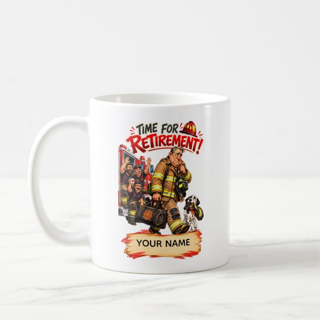 Roligt pensionspresent för brandman kaffemugg (Vänster)