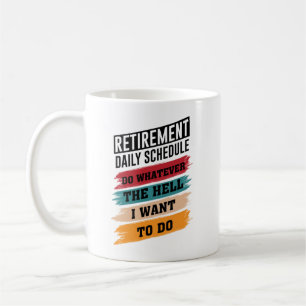 Roligt pensionspresent schema män kvinnor kaffemugg