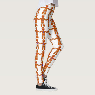 Roligt pepparkaksgubbetryck för jul leggings