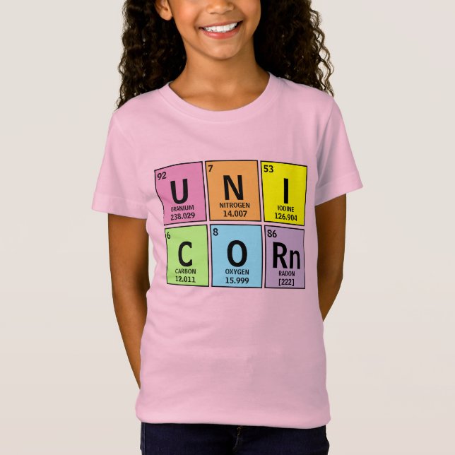 Roligt periodiskt bord av inslagUnicornregnbågen T Shirt (Framsida)