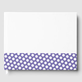 Roligt Periwinkle Kant Polka dots mot vit bakgrund Gästböcker