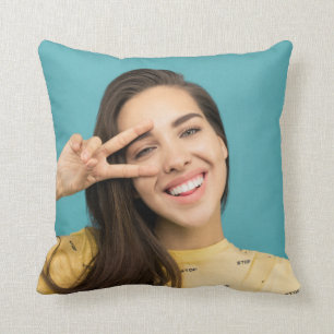 Roligt Personlig Anpassningsbarna Ansikte Foto Kudde