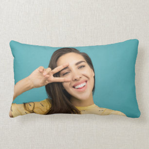 Roligt Personlig Anpassningsbarna Ansikte Foto Lumbarkudde