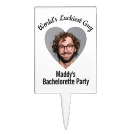 Roligt Personlig Ansikte på Stick Bachelorette Par Tårtdekoration