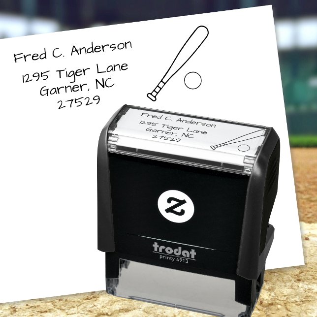 Roligt Personlig Baseball Returadress Självfärgande Stämpel (⚾ Make your mail a home run! 📬)