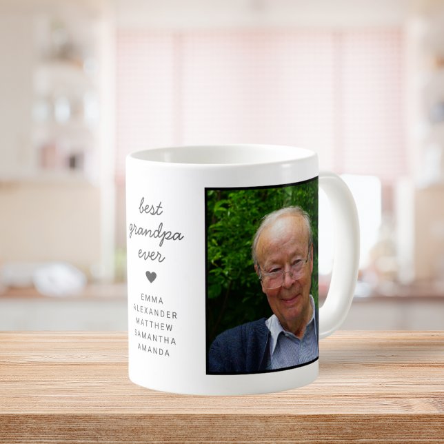 Roligt Personlig Best Grandpa Aldrig Photo Kaffemugg (Fun Personalized Best Grandpa Ever Photo Coffee Mug)