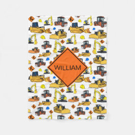 Roligt Personlig Construction Fordon Mönster Fleecefilt