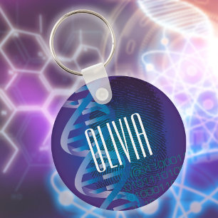 Roligt Personlig DNA Fingerprint Medical Science Nyckelring