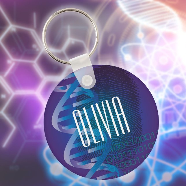 Roligt Personlig DNA Fingerprint Medical Science Nyckelring (Fun Personalized DNA Fingerprint Medical Science Keychain)