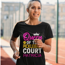 Roligt Personlig Drottning vid Pickleball Court T Shirt