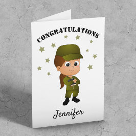 Roligt Personlig Girl-armén lämnar Kort