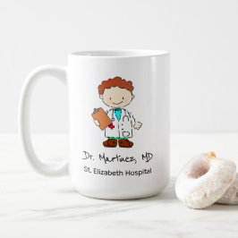 Roligt Personlig Illustration Doktor, Tecknad Kaffemugg