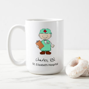 Roligt Personlig Illustration Doktor, Tecknad Kaffemugg