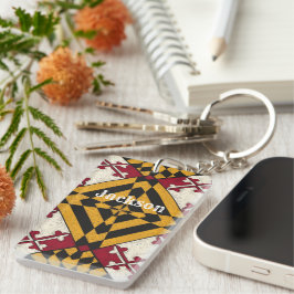 Roligt Personlig Maryland Flagga Graphic Keychain