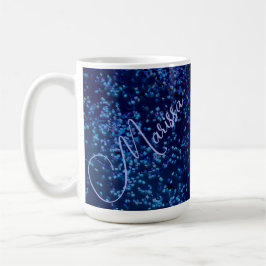 Roligt Personlig Midnite Blue Confetti Kaffemugg