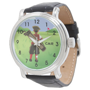 Roligt Personlig monogram Golfer på golfbana Armbandsur
