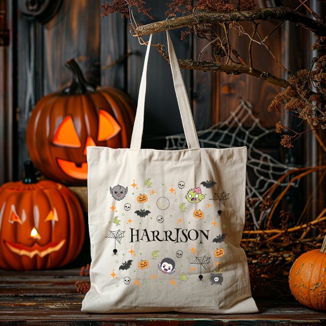 Roligt Personlig Monster Trick-Or-Treat Tote Bag Tygkasse (Skapare uppladdad)