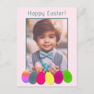 Roligt Personlig Photo Färgad Eggs Glad påsk Vykort